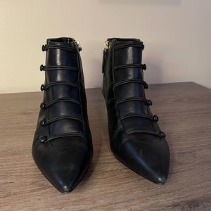 Victorian Button Up Black Leather Boots Nine West